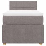 vidaXL Sommier à lattes de lit avec matelas Taupe 100x200 cm Tissu