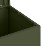 vidaXL Boîte de rangement extérieure en vert olive - 55 x 50 5 x 50 cm  faite en acier laminé à froid.
