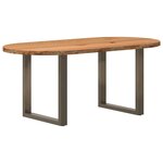 vidaXL Table à manger marron clair bois de chêne massif ovale