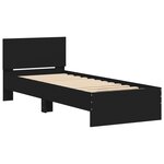 vidaXL Cadre de lit avec tête de lit et lumières LED noir 90x200 cm