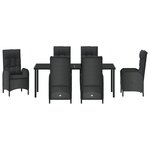 vidaXL Set de 7 pièces de salle à manger de jardin Noir Rotin synthétique