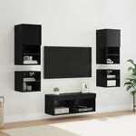 vidaXL Meubles TV muraux 8 Pièces Chêne noir Bois d'ingénierie