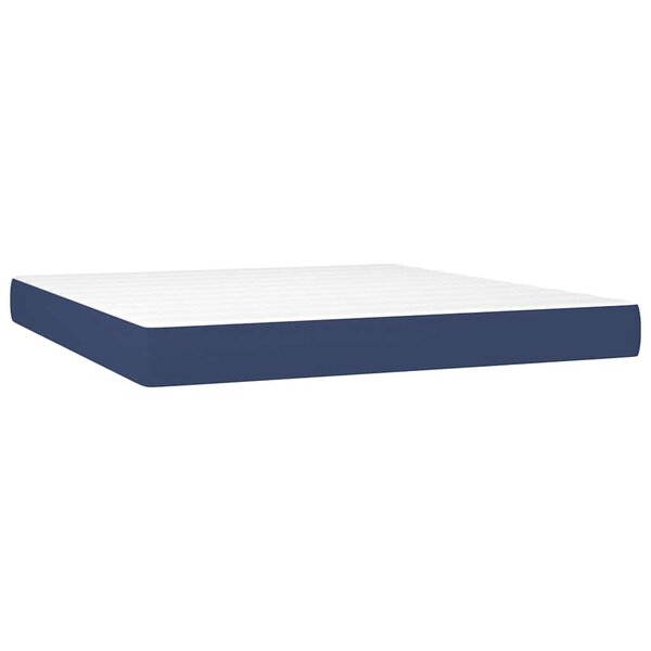 vidaXL Matelas de lit à ressorts ensachés fermeté moyenne Bleu 160x200x20 cm Tissu