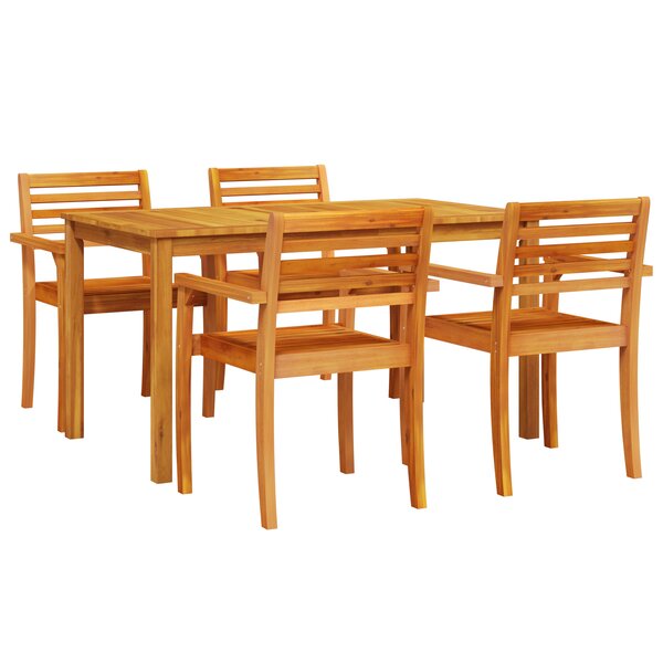 vidaXL Ensemble de repas de jardin 5 pièces en bois d'acacia massif