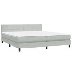 vidaXL Sommier à lattes de lit et matelas et LED gris clair 180x210cm velours