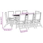 vidaXL Ensemble à manger de jardin 9Pièces bois d'acacia solide textilène