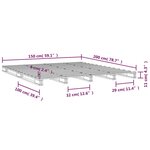 vidaXL Lit de palette sans matelas gris bois massif