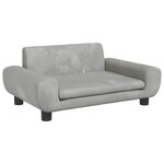 vidaXL Canapé pour enfants gris clair 70x45x33 cm velours