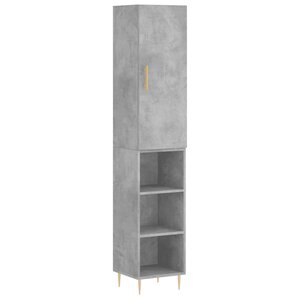 vidaXL Buffet haut Gris béton 34 5x34x180 cm Bois d'ingénierie