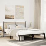 vidaXL Cadre de lit en métal sans matelas chêne sonoma 150x200 cm