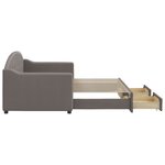 vidaXL Lit de jour avec gigogne et tiroirs sans matelas taupe 80x200cm