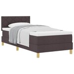 vidaXL Lit à ressorts avec coussin Marron foncé 100 x 200 cm tissu