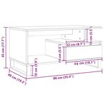 vidaXL Table basse chêne artisanal 90x49x45 cm bois d'ingénierie