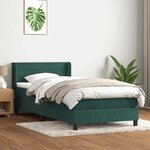vidaXL Sommier à lattes de lit et matelas vert foncé 100x210cm velours