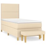 vidaXL Sommier à lattes de lit et matelas Crème 90x190 cm Tissu