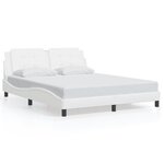 vidaXL Cadre de lit avec LED sans matelas Zadar blanc 160x200 cm