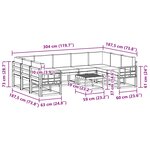 vidaXL Ensemble de canapés d'extérieur 10 pc Gris Naturel et Clair