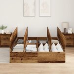 vidaXL Cadre de lit de rangement en bois ancien 140x200 cm