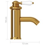 vidaXL Robinet de lavabo de salle de bain Doré 130x180 mm