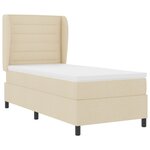 Lit à ressorts vidaXL avec matelas Crème 90x200 cm Tissu