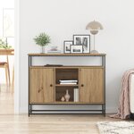 vidaXL Buffet Artisan Chêne 100x35x80 cm Bois composite et Acier