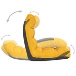 vidaXL Chaise pliable de sol Jaune moutarde Tissu