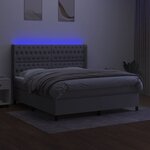 vidaXL Sommier à lattes de lit matelas LED Gris clair 160x200 cm Tissu