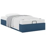 vidaXL Cadre de lit ottoman sans matelas bleu 80x200 cm tissu