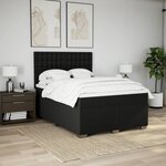 vidaXL Sommier à lattes de lit avec matelas Noir 140x190 cm Tissu