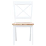 vidaXL Chaises à manger lot de 2 blanc et bois clair bois hévéa massif