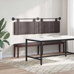 vidaXL Tête de lit suspendue Avec lumière LED Marron foncé Tissu