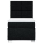 vidaXL Sommier à lattes de lit avec matelas Noir 90x200 cm Tissu