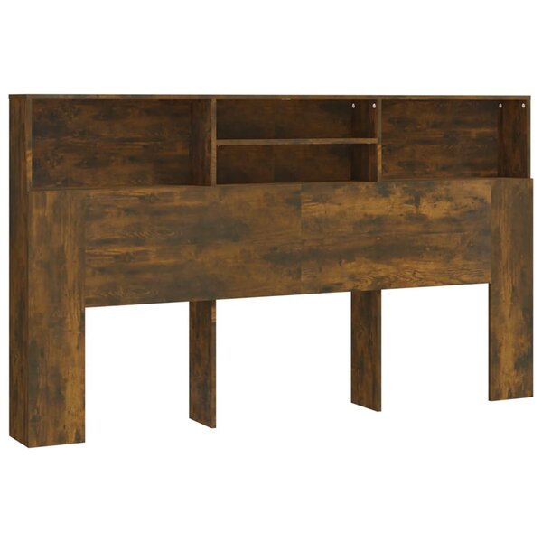 vidaXL Armoire de tête de lit Chêne fumé 180x19x103 5 cm