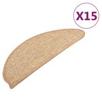 vidaXL Tapis d'escalier auto-adhésifs 15 Pièces Marron clair 65x21x4 cm
