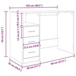 vidaXL Bureau vieux bois 102x76x50 cm bois d'ingénierie