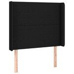 vidaXL Sommier à lattes de lit matelas et LED Noir 90x200 cm Tissu