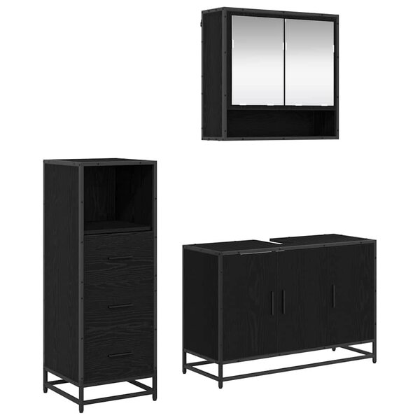 vidaXL Ensemble de mobilier de salle de bain 2 Pièces Bois Ancien