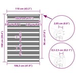 vidaXL Store zèbre gris foncé largeur du tissu 105 9 cm polyester