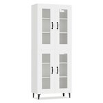 vidaXL Buffet haut Blanc 69 5x34x180 cm Bois d'ingénierie