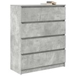 vidaXL Buffet gris béton 80x35x99 cm bois d'ingénierie