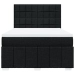 vidaXL Sommier à lattes de lit avec matelas Noir 160x200 cm Tissu