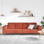vidaXL Sofa en tissu avec coussin Rouge orange Tissu en velours côtelé