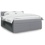 vidaXL Sommier à lattes de lit avec matelas Gris clair 180x200cm Tissu