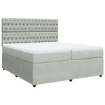 vidaXL Sommier à lattes de lit et matelas Gris clair 200x200cm Velours