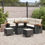vidaXL Ensemble de canapé de jardin 8 Pièces Noir polyrotin