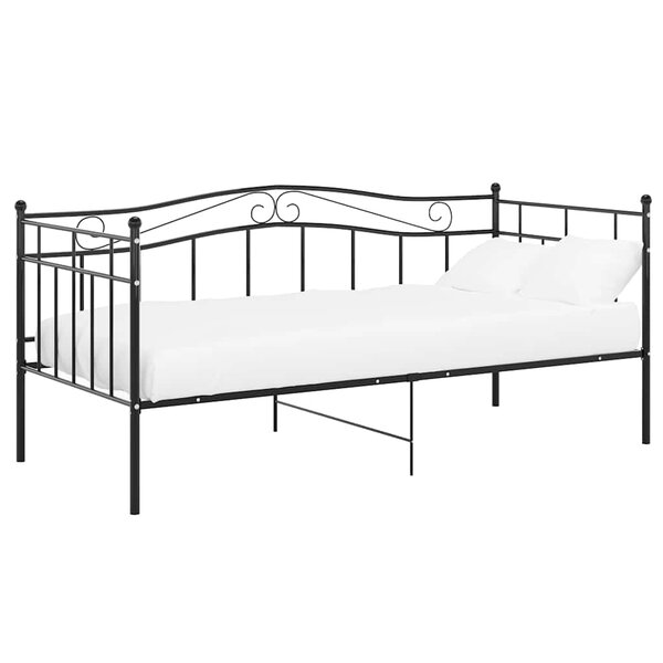 vidaXL Cadre de canapé-lit sans matelas noir métal 90x200 cm