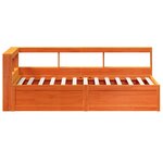 vidaXL Lit bibliothèque sans matelas cire marron 75x190 cm pin massif