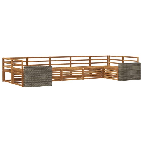 vidaXL Ensemble de canapés d'extérieur 7 Pièces Naturel