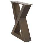 vidaXL Pieds de table basse 2 pièces Acier naturel 40 x (30-31 3) cm Acier