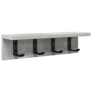 vidaXL Porte-manteau mural avec étagère Gris béton 40 x 10.5 x 10.5 cm